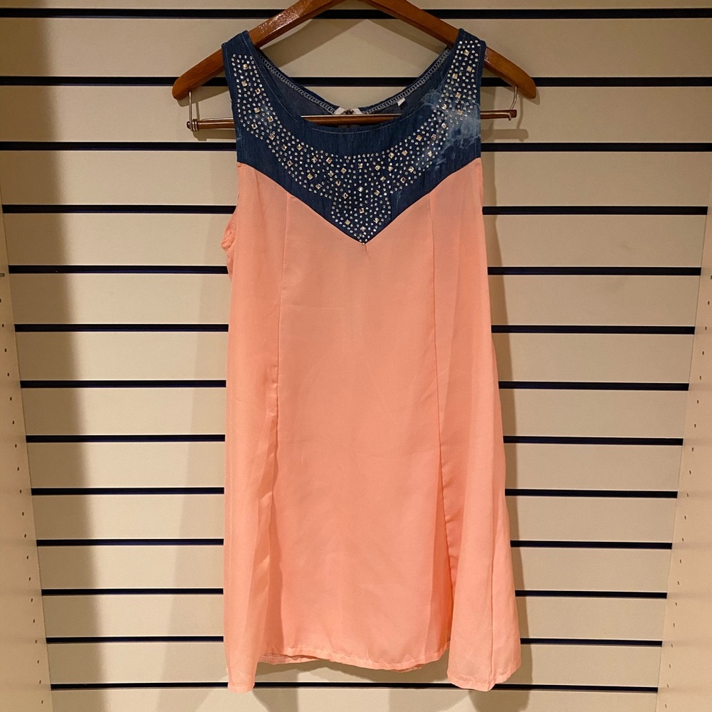 Pink & denim summer dress in small